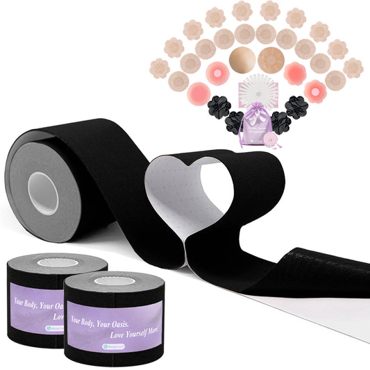 UbodyOasis Boob Tape Set - Boobytape for Breast Lift and Nipple Covers for Women - Instant Lifting Boobytape for Breast Lift Plus Size and Good Lines Boobytape
