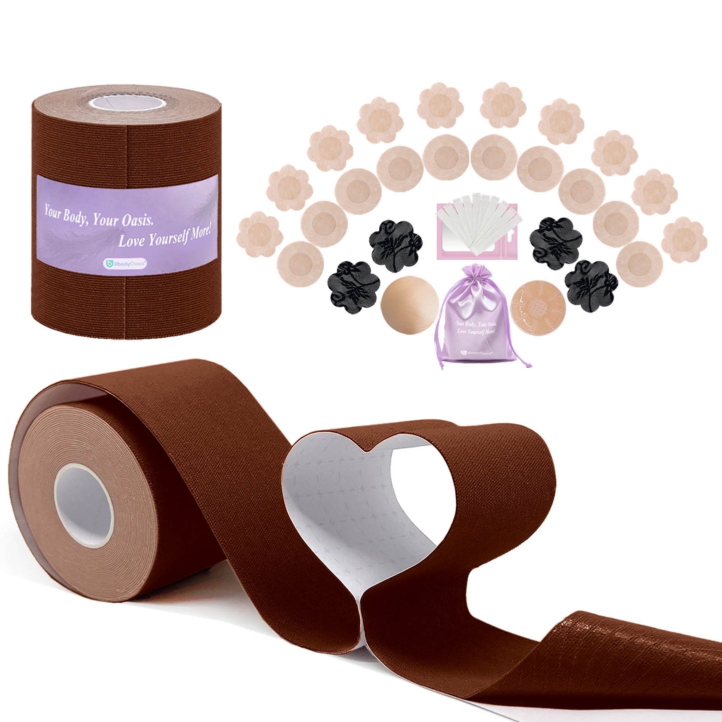 UbodyOasis Boob Tape Set - Boobytape for Breast Lift and Nipple Covers for Women - Instant Lifting Boobytape for Breast Lift Plus Size and Good Lines Boobytape