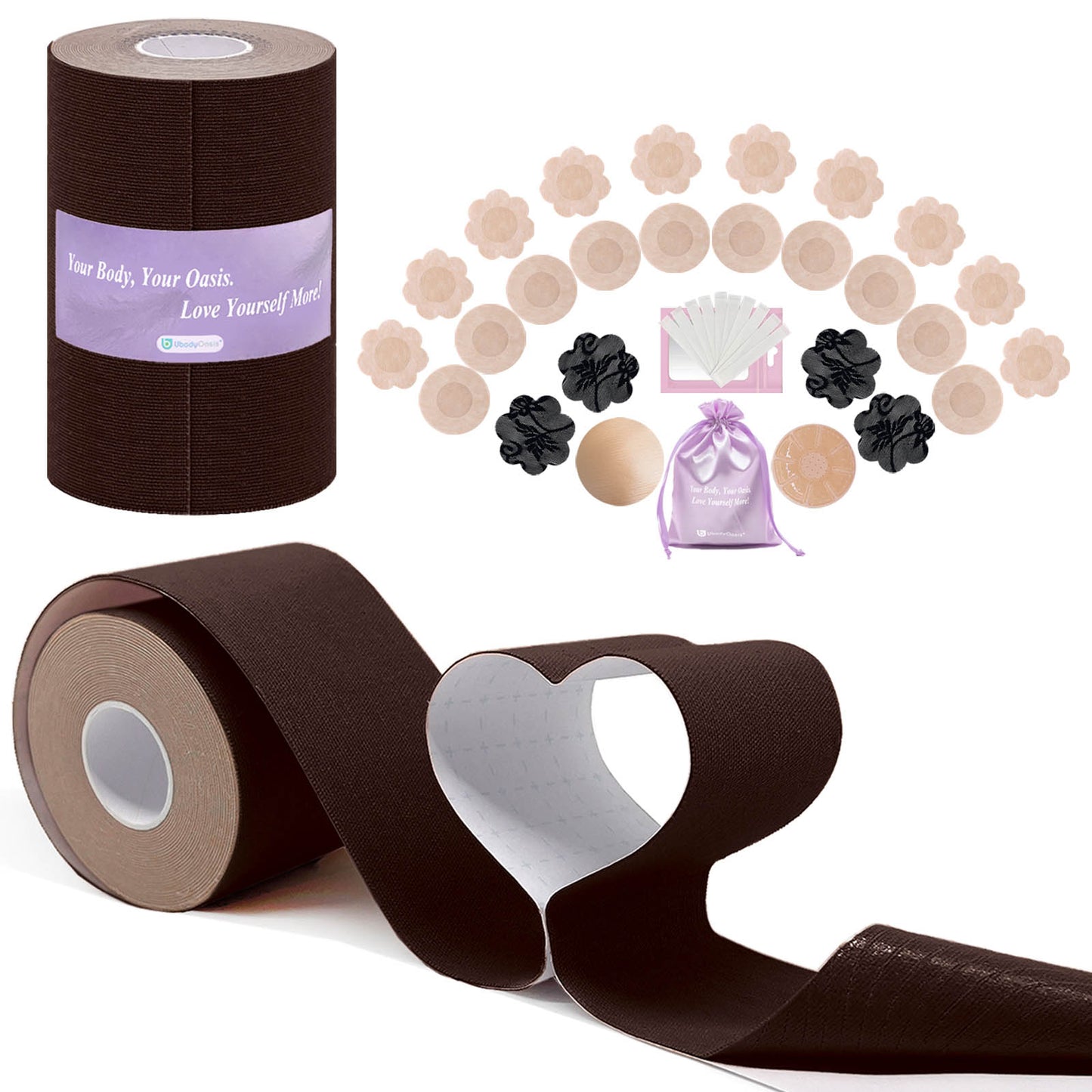 UbodyOasis Boob Tape Set - Boobytape for Breast Lift and Nipple Covers for Women - Instant Lifting Boobytape for Breast Lift Plus Size and Good Lines Boobytape