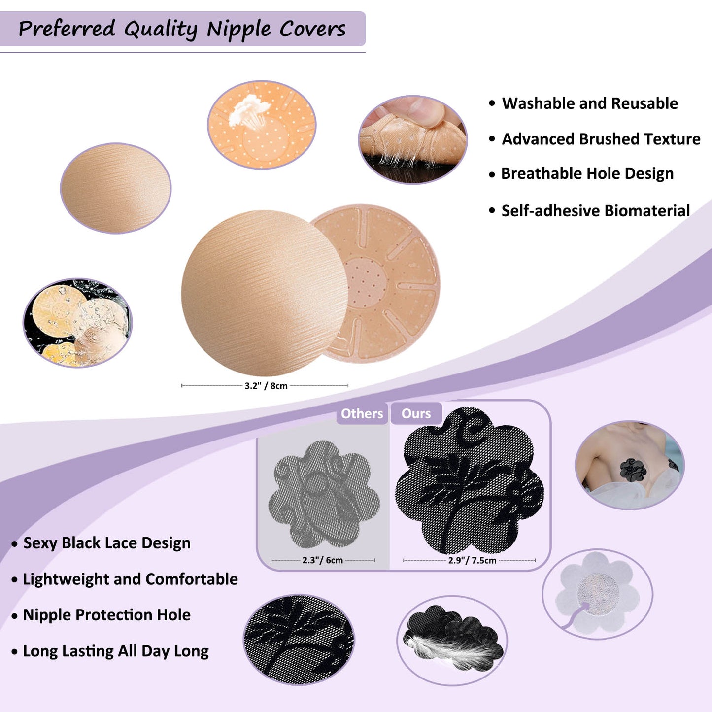 UbodyOasis Boob Tape Set - Boobytape for Breast Lift and Nipple Covers for Women - Instant Lifting Boobytape for Breast Lift Plus Size and Good Lines Boobytape