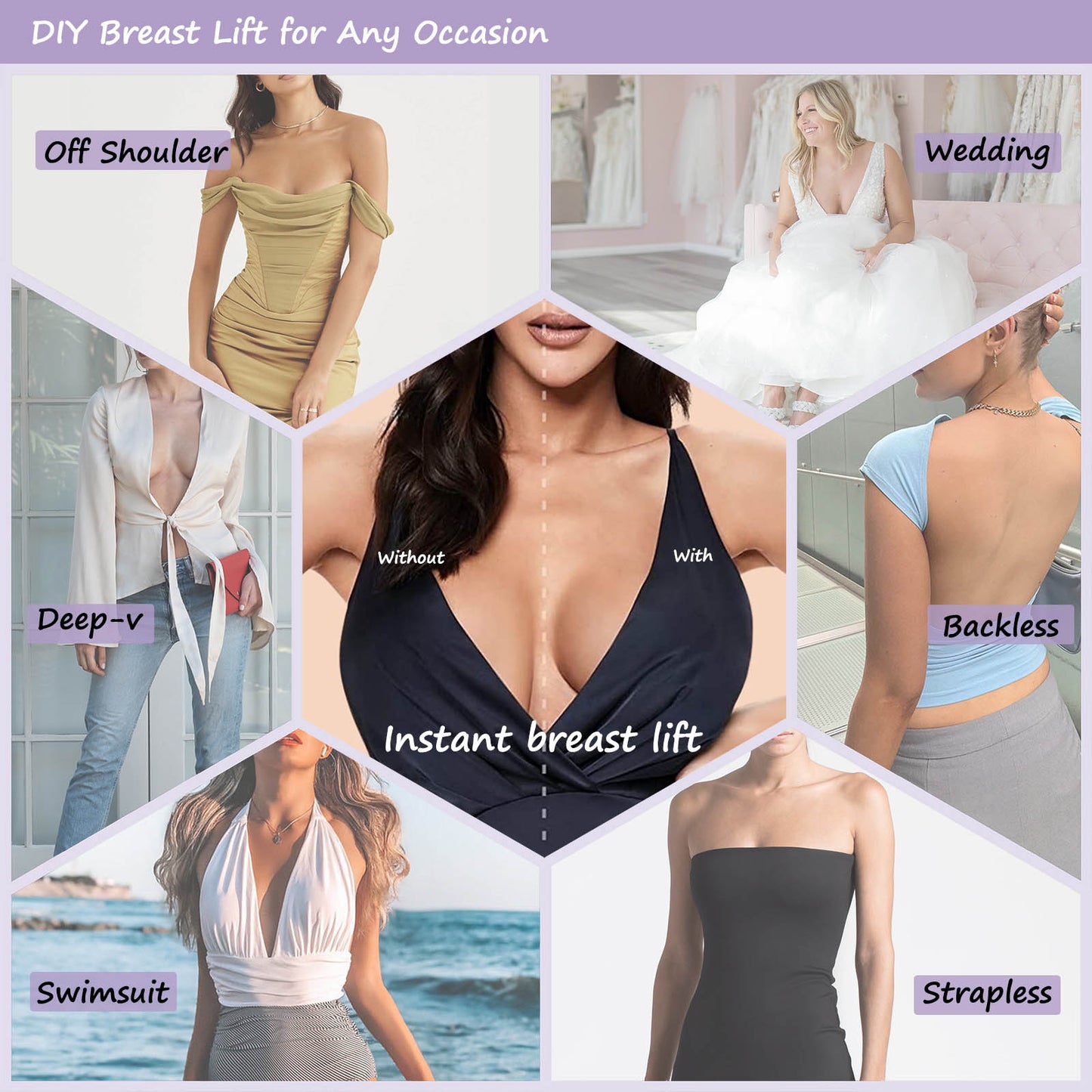 UbodyOasis Boob Tape Set - Boobytape for Breast Lift and Nipple Covers for Women - Instant Lifting Boobytape for Breast Lift Plus Size and Good Lines Boobytape