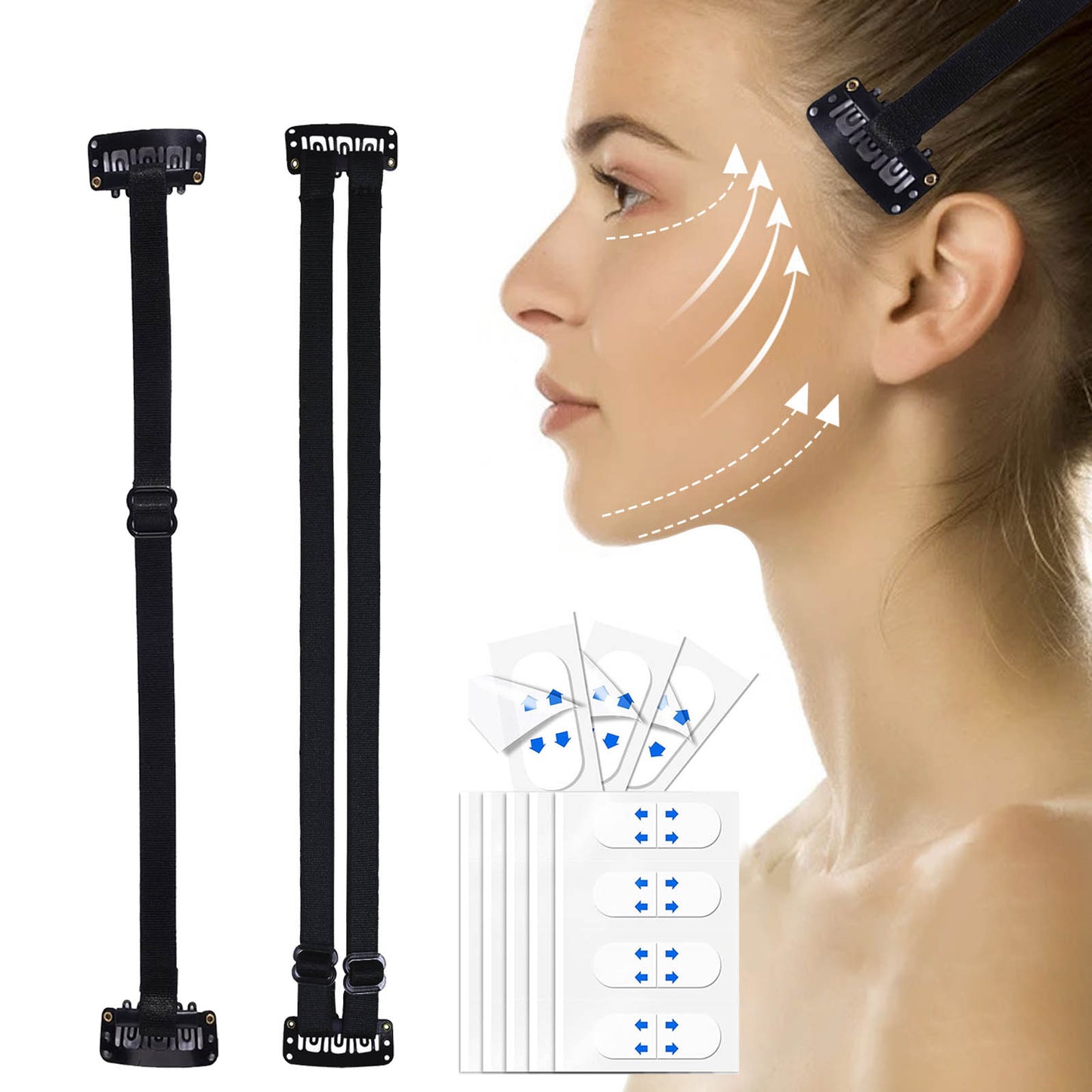 UbodyOasis 3-in-1 Face Lift Tapes and Bands Set - Facelift Tape for Face Invisible with Bands for Instant Lifting Face Tightening and Smoothing - Secret Face Tape for Wrinkles
