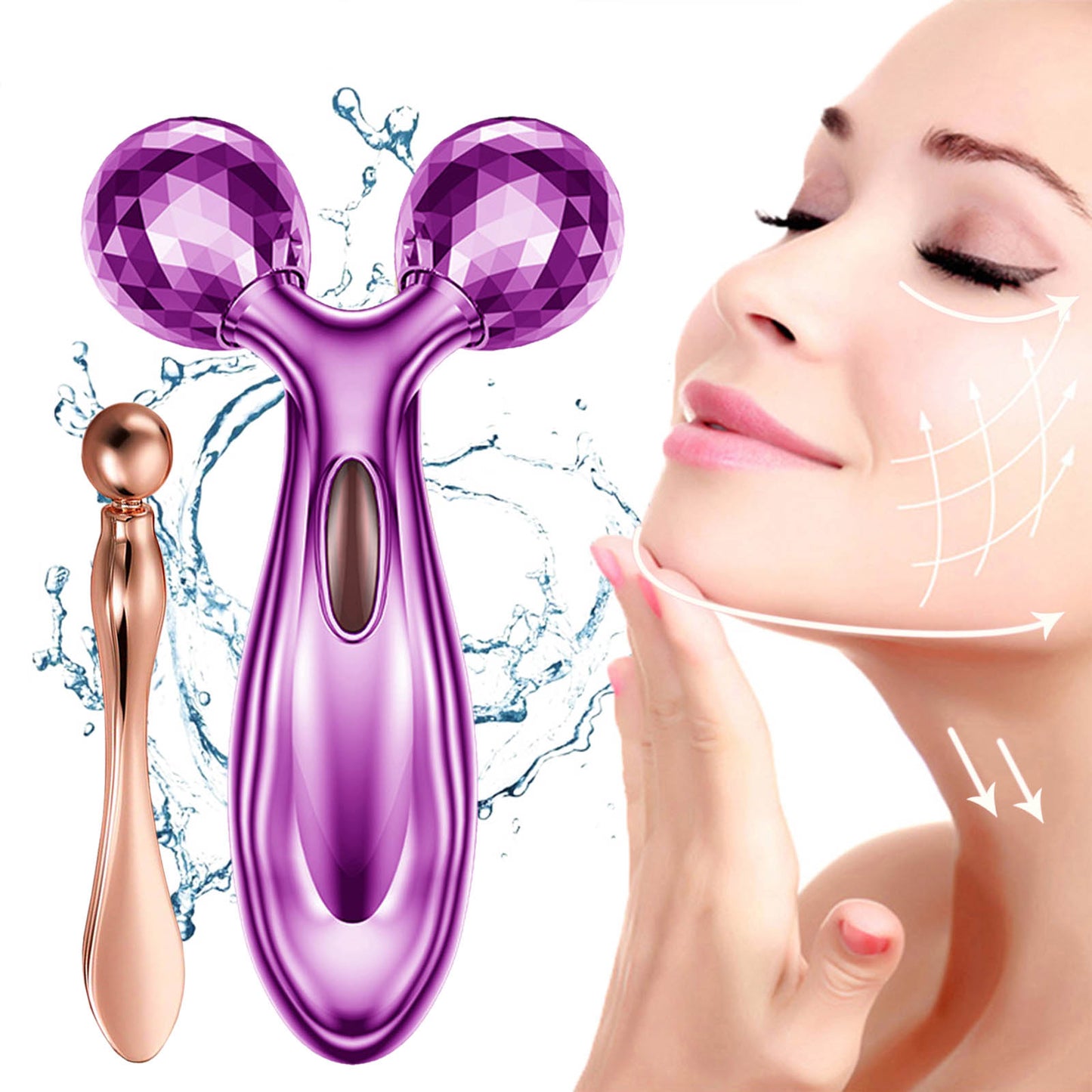 UbodyOasis 2-in-1 Face Massager Roller with 3D Roller Technology for Face and Body Wrinkle & Anti-Aging