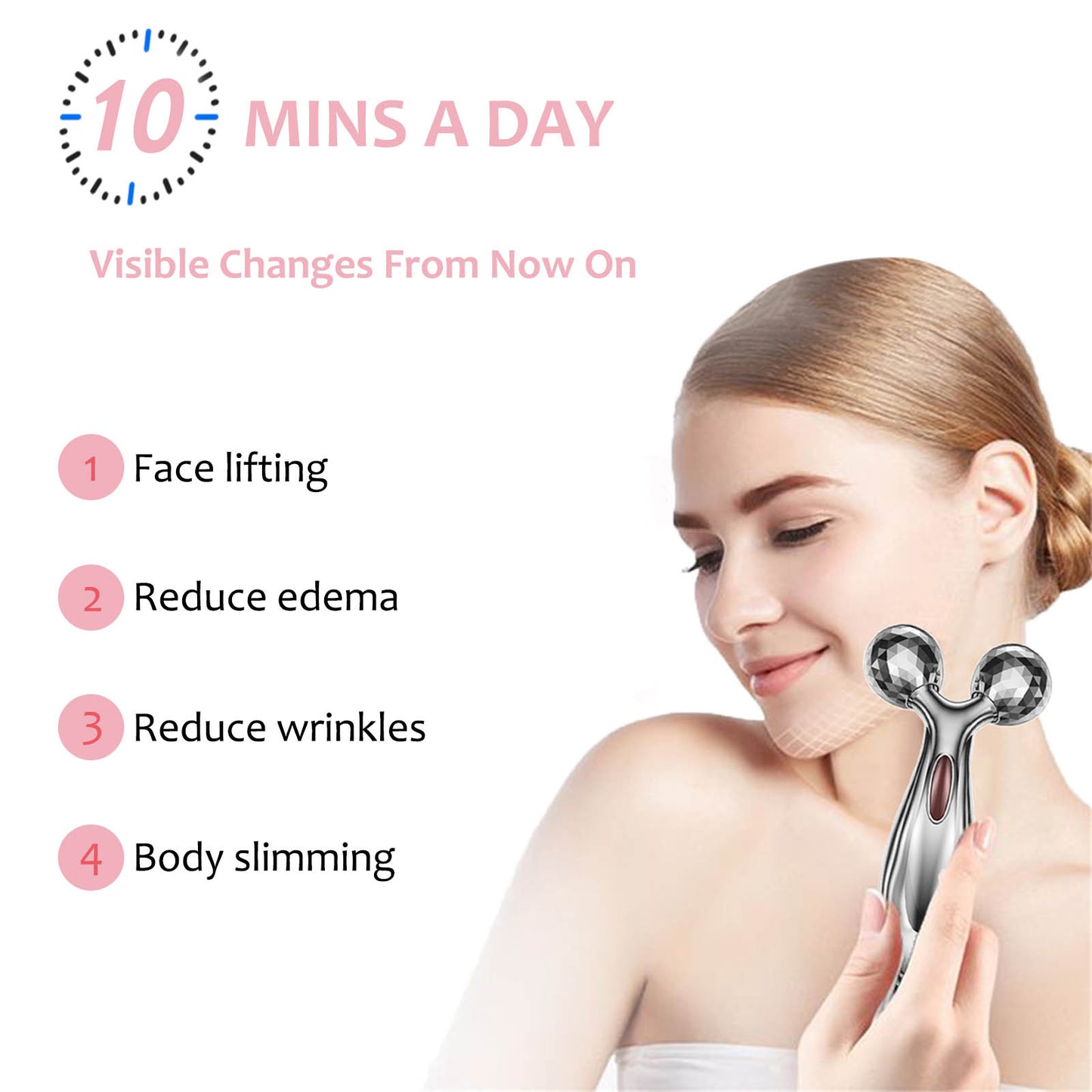 UbodyOasis 2-in-1 Face Massager Roller with 3D Roller Technology for Face and Body Wrinkle & Anti-Aging