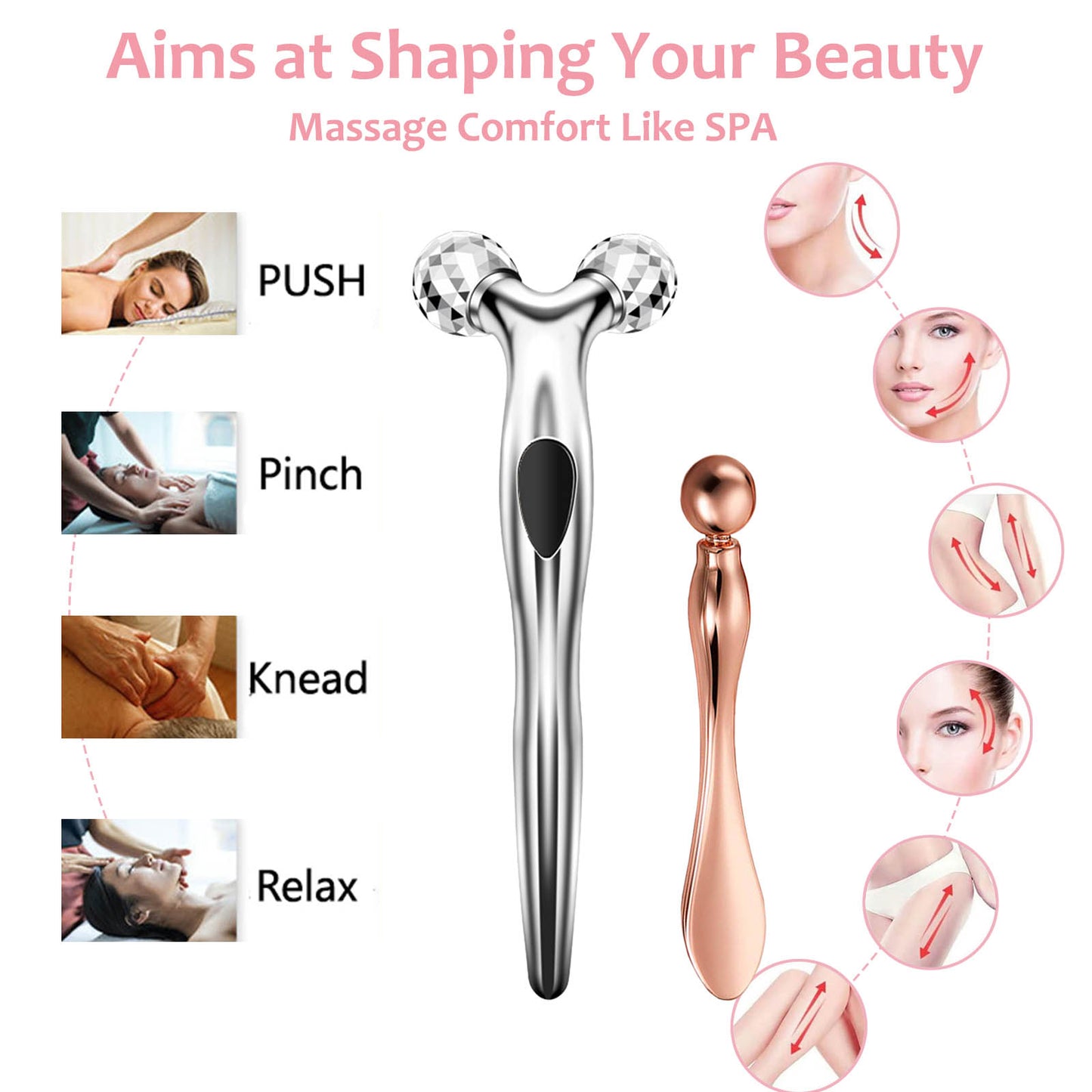 UbodyOasis 2-in-1 Face Massager Roller with 3D Roller Technology for Face and Eyes Wrinkle & Anti